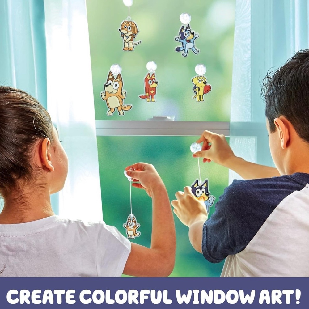 Bluey Window Art Kit – Kids Window Suncatchers (Multi-Color) NEW - Picture 3 of 4